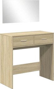 vidaXL sonoma tölgy színű fésülködőasztal tükörrel 80x39x80 cm