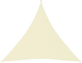 krémszínű háromszögű oxford-szövet napvitorla 4,5 x 4,5 x 4,5 m