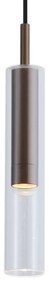 Modern spotlámpa sötét bronz színben, átlátszó üveggel, 1 fázisú sínrendszerhez - Slimline Loyce