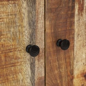 tömör mangófa és vas magasszekrény fiókkal 60x33x100 cm