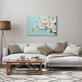 Kép - Virágok kék háttéren (90x60 cm)
