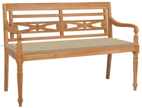 tömör tíkfa Batavia pad bézs párnával 120 cm