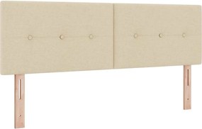 vidaXL LED ágytámla LED -es lámpákkal Krém 144 cm Poliészter