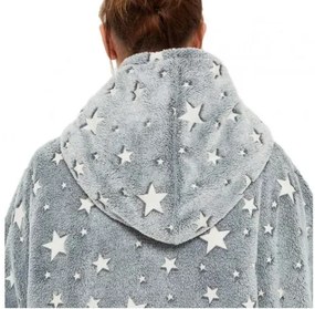 Sötétben világító takaró ujjal és kapucnival - Szürke