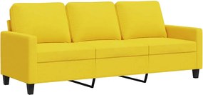 vidaXL 3 személyes világossárga szövet kanapé 180 cm