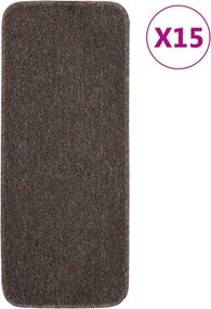 vidaXL 15 db barna négyszögű csúszásmentes lépcsőszőnyeg 60 x 25 cm