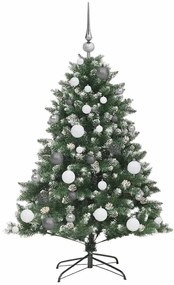 Műkarácsonyfa LED -es lámpákkal Zöld 120cm PVC