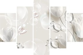 Kép - tulipánok a buborékok között (150x105 cm)