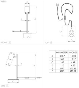 Eglo 98855 - LED Asztali lámpa CEPPINO 1xGU10/4,5W/230V fekete