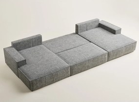 Szürke zsenília kinyitható-tárolóhelyes sarokkanapé (U alakú) Kyoto – Maison de Rêve