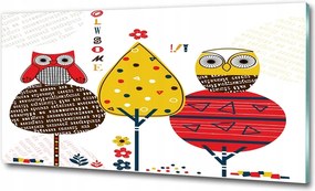 Fotótapéta üvegfalra Baglyok a fán 100x50