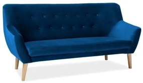 Nordic III Velvet kanapé, kék / természetes fa