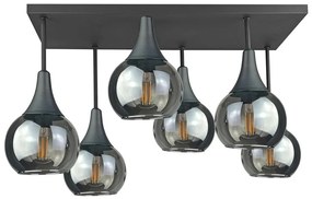 Felületre szerelhető csillár  SOMA 6xE27/60W/230V fekete/füstös fekete