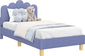 vidaXL Gyerekágy kerettel fejtámlával Farmerkék 80 x 160 cm szövet