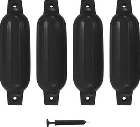 vidaXL 4 darab fekete PVC csónak lökhárító 41 x 11,5 cm