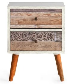 Éjjeli szekrényke MALMO 55x40 cm fehér/barna