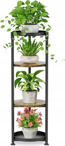 Fém Lépcsős Virágállvány Álló loft kerek növénytartó fa