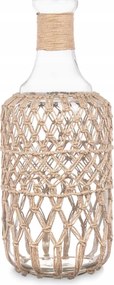 Üveg Palack Kancsó Természetes Zsinór Fonattal 20 X 20 X 48 CM