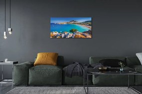 Canvas képek Görögország Coast tengerpart panoráma 125x50 cm
