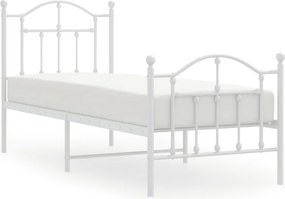 vidaXL fehér fém ágykeret fej- és lábtámlával 75 x 190 cm