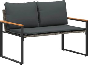 vidaXL pad párnával Szürke és sötétszürke 115 x 65 x 72 cm Rattan