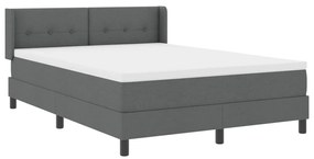 Boxspring Ágy Matrac Sötétszürkében, 140 x 200 cm Szövet