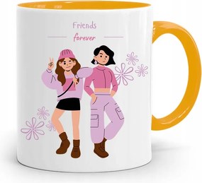 Sárga Bögre Barátnak Legjobb Barátnőknek fényképes nyomtatással