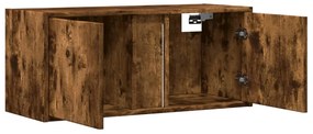 füstös tölgy színű fali TV-szekrény LED-ekkel 80x31x35 cm