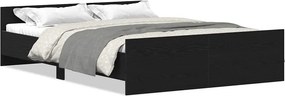 vidaXL fekete tölgy színű szerelt fa ágykeret matrac nélkül 140x190 cm