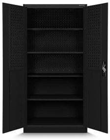 Garázsszekrény BRUNO, 920 x 1850 x 500 mm, All Black: fekete