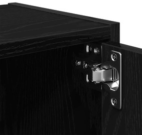 Könyvespolc fekete tölgy 40x24x52 cm gépesített fa