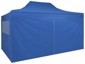 kék összecsukható sátor 4 oldalfallal 3 x 4,5 m