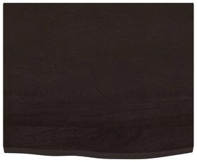 sötétbarna kezelt tömör tölgyfa asztallap 60x50x2 cm