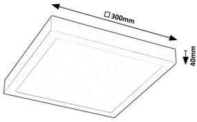 Rabalux 71076 - LED Felületre szerelhető panel DAMEK LED/18W/230V 4000K 30x30 cm