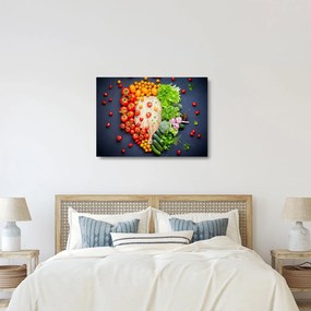 Kép - Zöldséggel teli asztal (üvegen) (70x50 cm)