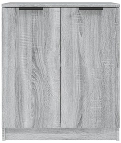 2 db szürke sonoma színű szerelt fa tálalóasztal 60x30x70 cm