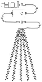Nedis WIFILXT02W200 - LED karácsonyi függöny 200 LED, 8 funkció, 10x2m, IP65, Wi