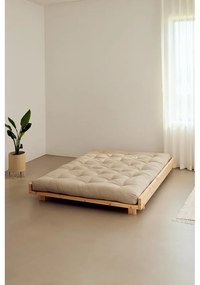 Barna borovi fenyő franciaágy ágyráccsal 160x200 cm Social – Karup Design
