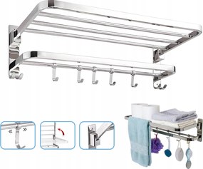 Összecsukható Fali Törölközőtartó Fürdőszoba Polc Létra 5x kampók