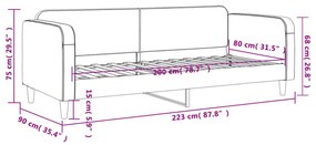 világosszürke szövet kanapéágy keret 80 x 200 cm