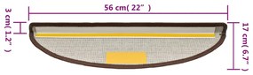 15 darab kávébarna lépcsőszőnyeg 56 x 17 x 3 cm