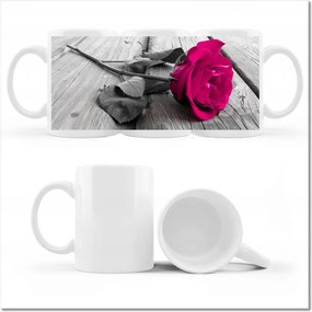 Bögre fényképpel Gyönyörű rózsa a hídon