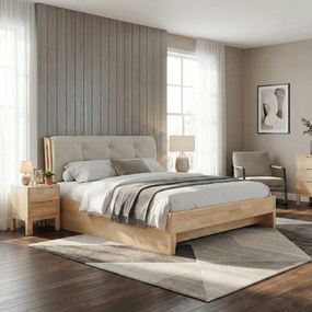 Franciaágy, 180x200, masszív fa, természetes, FLORENCIA