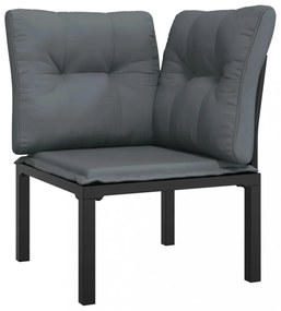 vidaXL 4 részes fekete és szürke polyrattan kerti ülőgarnitúra