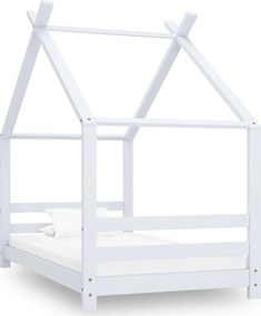 vidaXL fehér tömör fenyőfa gyerekágy-keret 80 x 160 cm