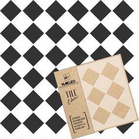 Festősablon Csempe Csempék Többször felhasználható 60x60cm Minta Geometria Carreau