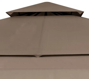 tópszínű pavilon dupla kibővített tetővel 3x3x2,75 m 180 g/m²
