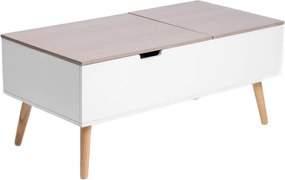 Anzabi dohányzóasztal emelhető asztallappal fehér 105x50,5x43,5 cm Homla