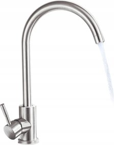 Magas Konyhai Csaptelep Forgatható Álló Csaptelep Szálcsiszolt Acél Szatén