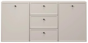 Lorini fali komód 150 cm - kasmír / fekete fogantyúk